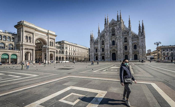 Milan sebagai pusat mode dunia jadi sepi. Hal seperti ini tak pernah terjadi. (Foto:AP)
