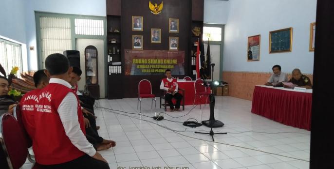 Lapas Pasuruan gelar sidang online. (Foto: Dok Humas)