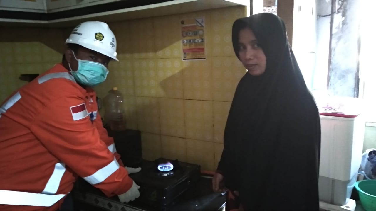 Gas in di salah satu rumah pelanggan di Kota Mojokerto. (Foto: PGN)