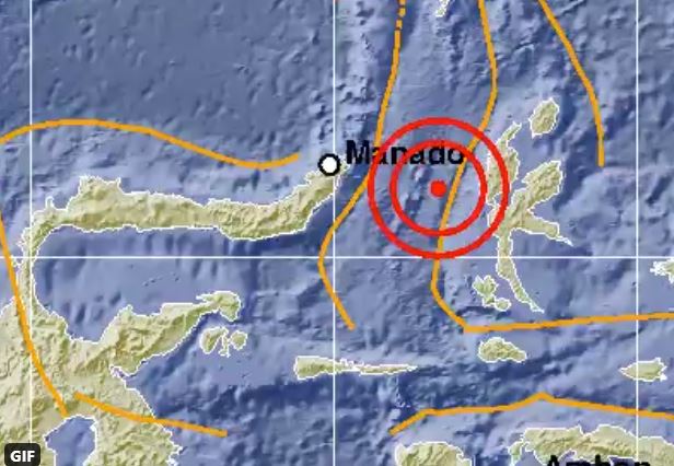 Titik pusat gempa di Ternate. (Foto: BMKG)