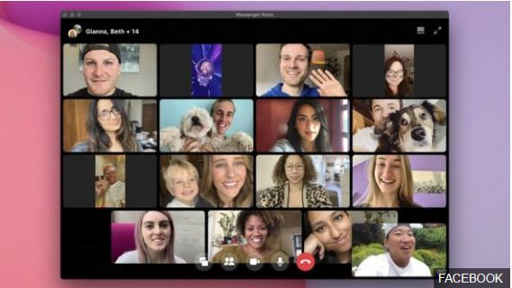 Facebook menambah fitur video conference, messenger room, dengan kemampuan menerima peserta hingga 50 orang. (Foto:BBC)