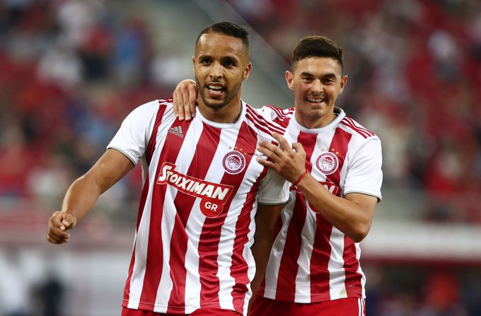 Bintang Olympiacos, Youssef El Arabi. (Foto: Twitter/@olympiacosfc) 