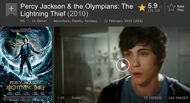 Poster film Percy Jackson The Lightning Thief  (Foto: imdb.com)