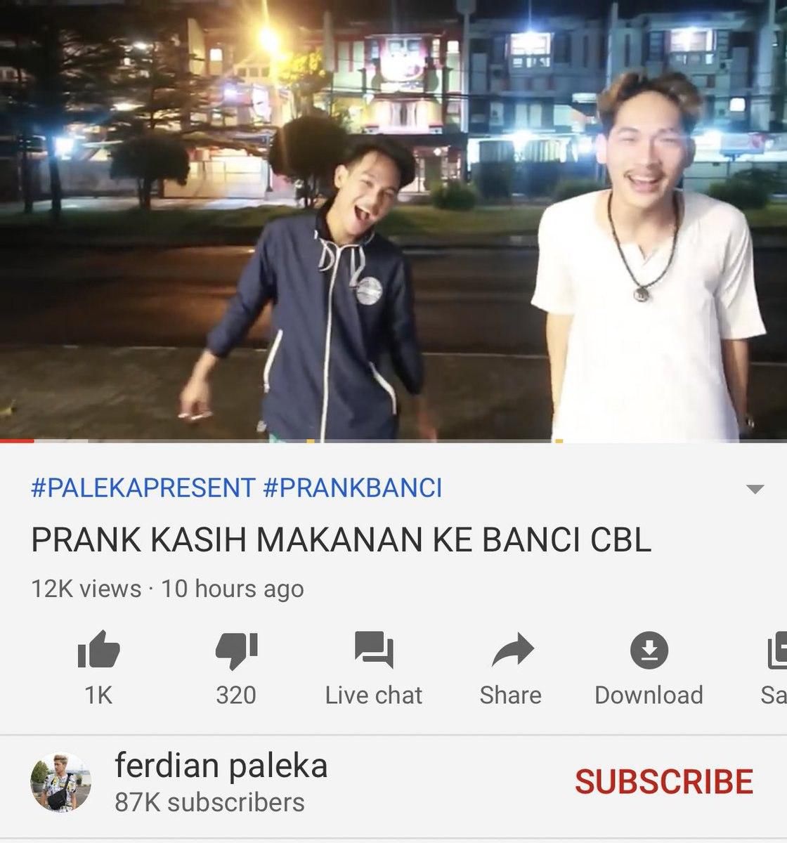 Warganet Twitter menghujat Youtuber Ferdian Paleka karena konten prank yang menipu waria. (Twitter)