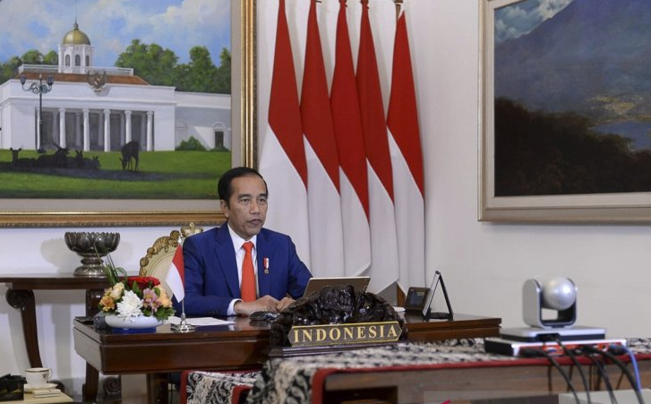 Dokumentasi Presiden Joko Widodo mengikuti KTT Gerakan Non-Blok (GNB) secara virtual di Kompleks Istana Bogor, Jawa Barat, Senin 4 Mei 2020. (Foto: Setpres)