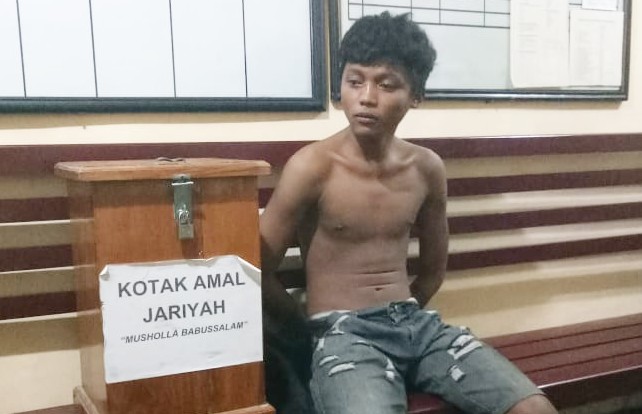 Tersangka residivis pencurian kotak amal yang kembali ditangkap Polisi atas dugaan pencurian kotak amal. (Foto: Istimewa)