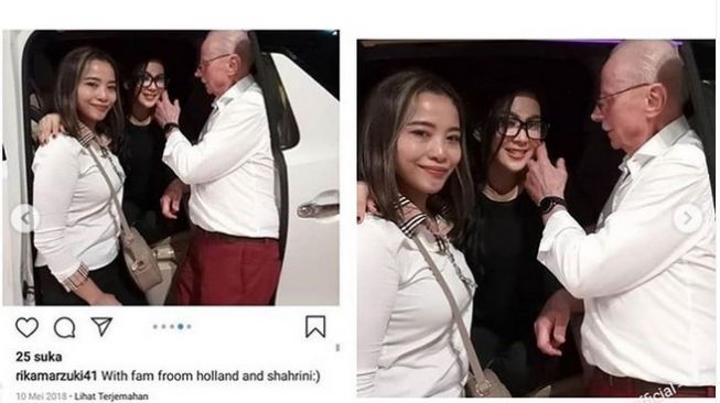 Foto kenangan Syahrini bersama opa asal Belanda, Laurens. (Foto: Dok. Laurens)