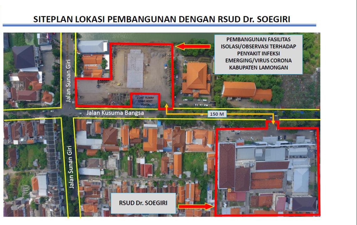 Denah Rumah Sakit rujukan Covid-19 di Lamongan. (Kementerian PUPR)