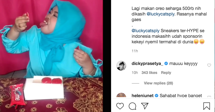 Rahmawati Kekeyi, selebgram yang panen hujatan saat mencoba mencicipi oreo supreme (Foto: Dok. Instagram @rahmawatikekeyiputricantikka23)