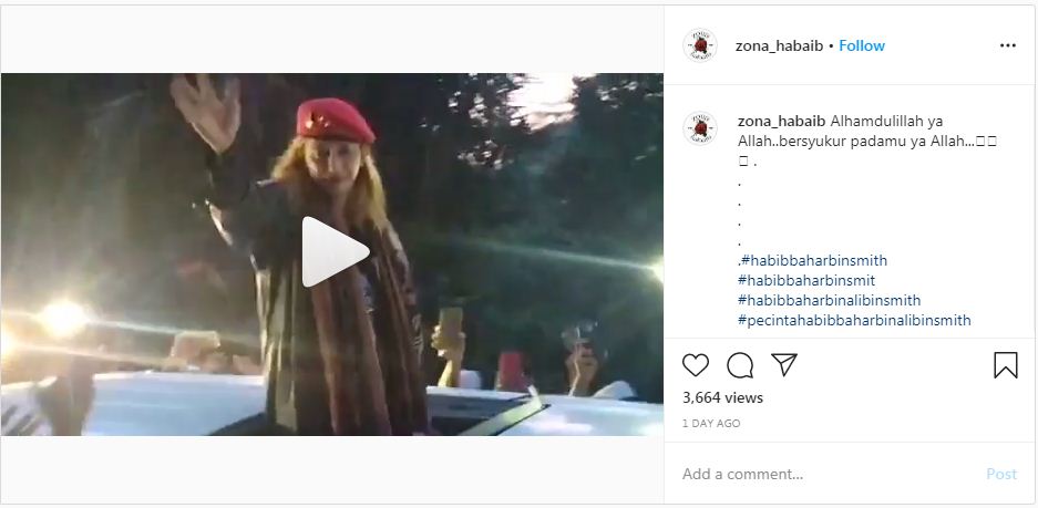 Video Habib Bahar bin Smith di Instagram. (Instagram)