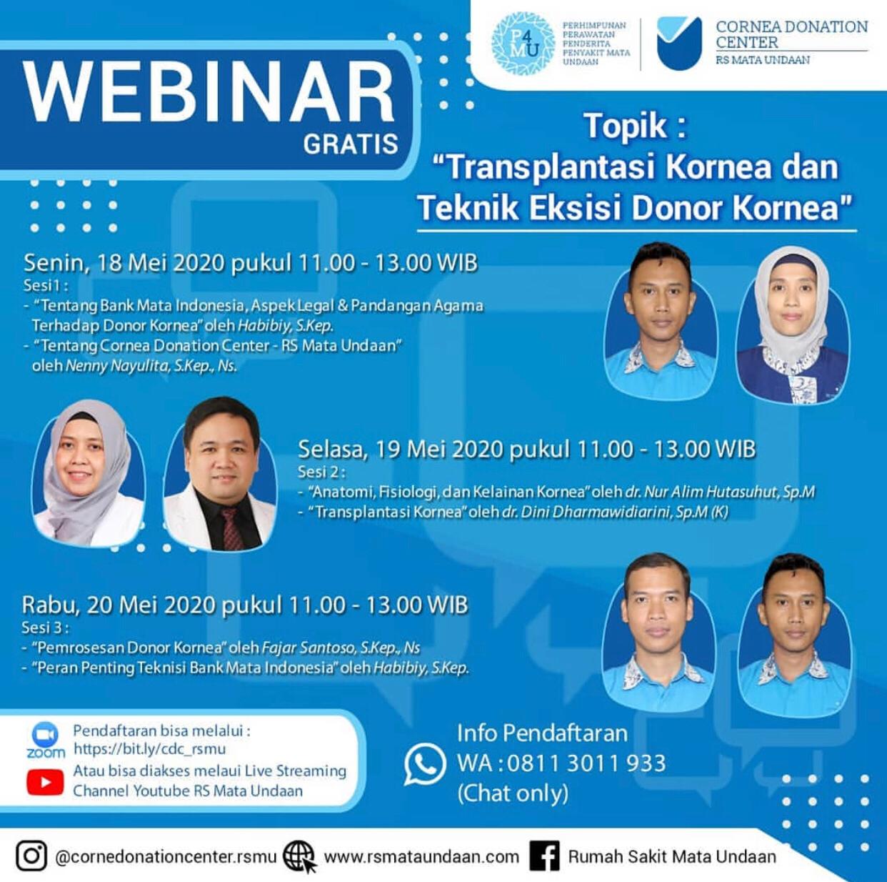 Webinar yang diadakan RSMU selama tiga hari tentang donor kornea mata. (Foto: Istimewa)