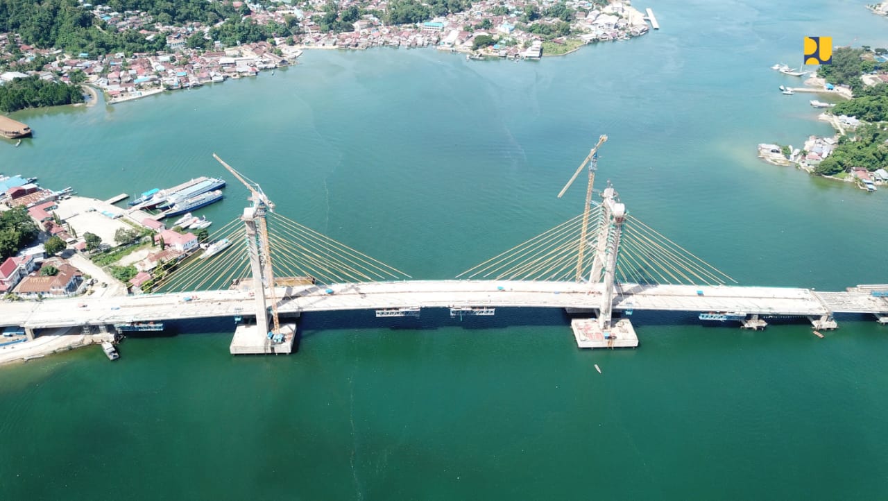 Kementerian PUPR bangun Jembatan Teluk Kendari sepanjang 1,34 kilometer. (Kementerian PUPR)