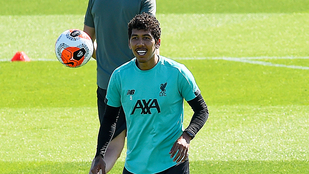 Penyerang Liverpool, Roberto Firmino saat berlatih di Melwood. (Foto: Twitter/@LFC) 