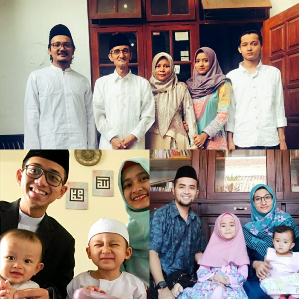 KH Husein Muhammad saat merayakan Idul Fitri 1441 H bersama keluarga. (Foto: akun fb hm)