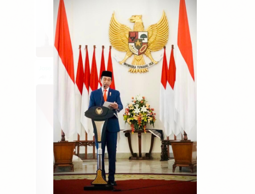 Presiden Joko Widodo (Jokowi) memperingati hari lahir Pancasila secara virtual dari Istana Bogor, Senin 1 Juni 2020. ( Foto: Setpres)