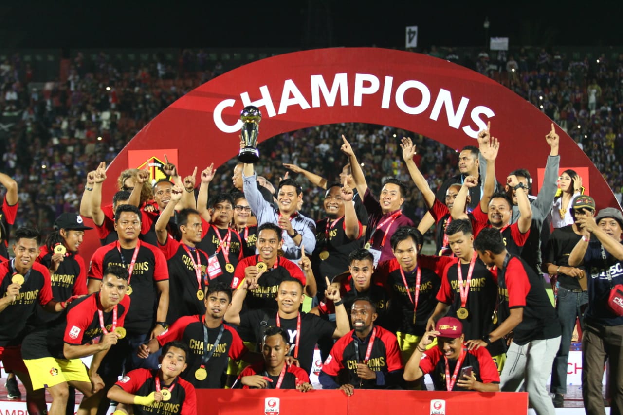 Foto dokumentasi saat Persik Kediri rayakan juara liga 2 PSSI. (Foto: Istimewa)