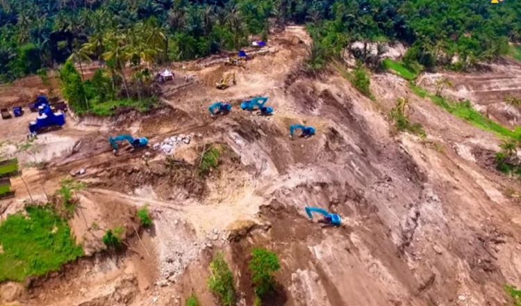 Pembangunan Bendungan Meninting, Lombok, oleh Kementerian PUPR. (Kementerian PUPR)