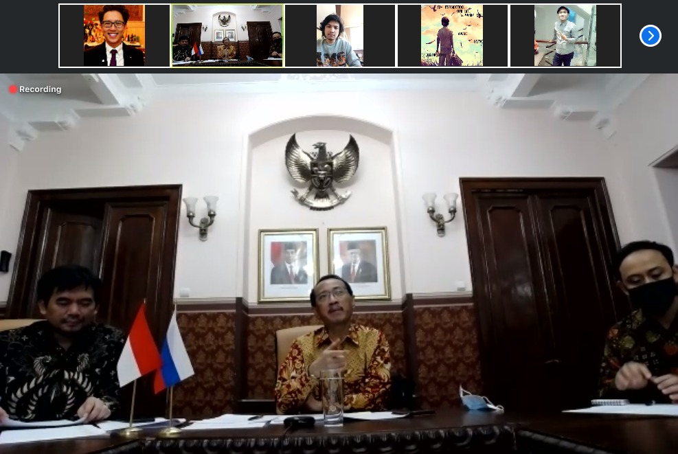 Dialog virtual bertema Pancasila di KBRI Moskow. (Foto: kemlu)