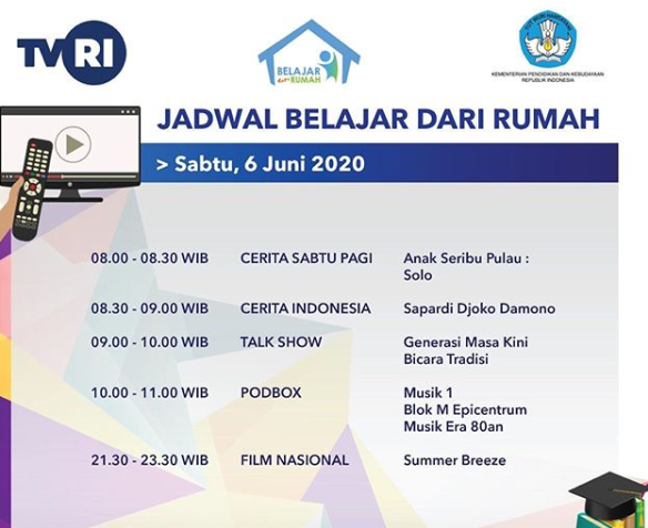 Program Belajar dari Rumah TVRI. (Foto: Dok. TVRI)