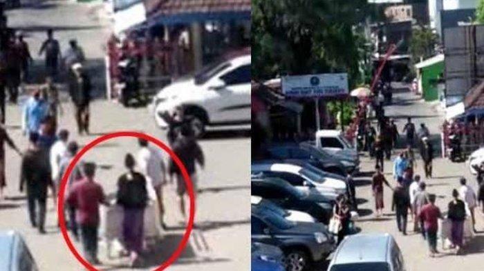 Tangkapan video ketika keluarga membawa paksa pulang jenazah pasien dalam pengawasan (PDP) Covid-19 di Rumah Sakit Paru Pegirian, Surabaya. (Foto: Istimewa)