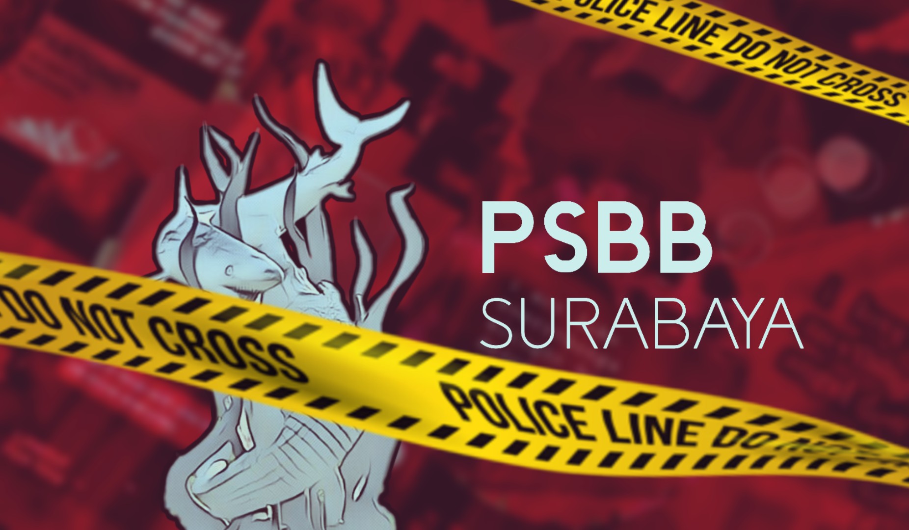 Ilustrasi PSBB Surabaya. (Grafis: Fa Vidhi/Ngopibareng.id)