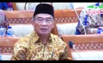 Menko PMK Muhadjir Effendy dalam rapat dengar pendapat dengan Komisi IX DPR-RI kamis kemarin. (Foto:Istinewa)