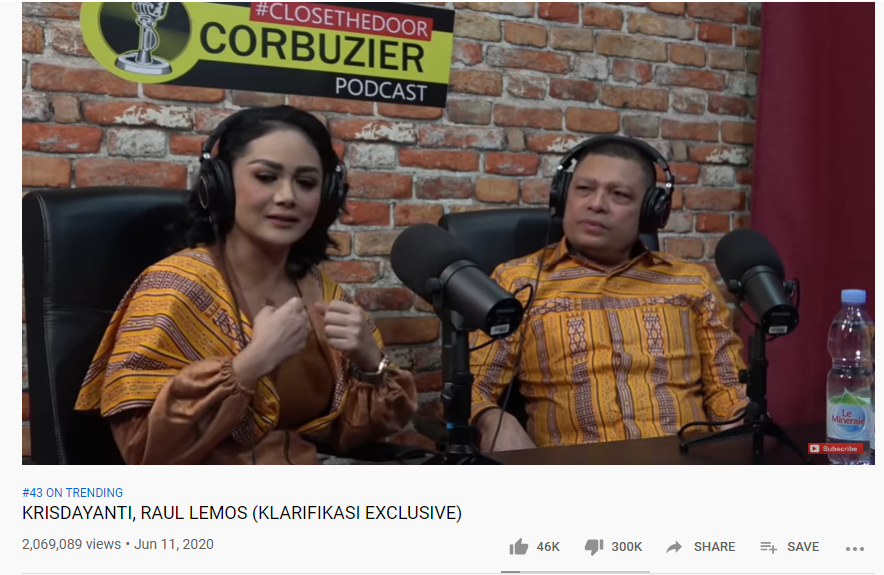 Curhat Krisdayanti dan Raul Lemos soal Aurel dan Azriel Hermansyah di kanal YouTube Deddy Corbuzier. (Foto: YouTube Deddy Corbuzier)