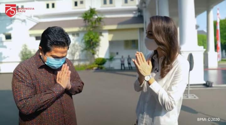 dr Reisa, berkesempatan diwawancai Menteri BUMN Erick Tohir. (Foto: video Setpres)