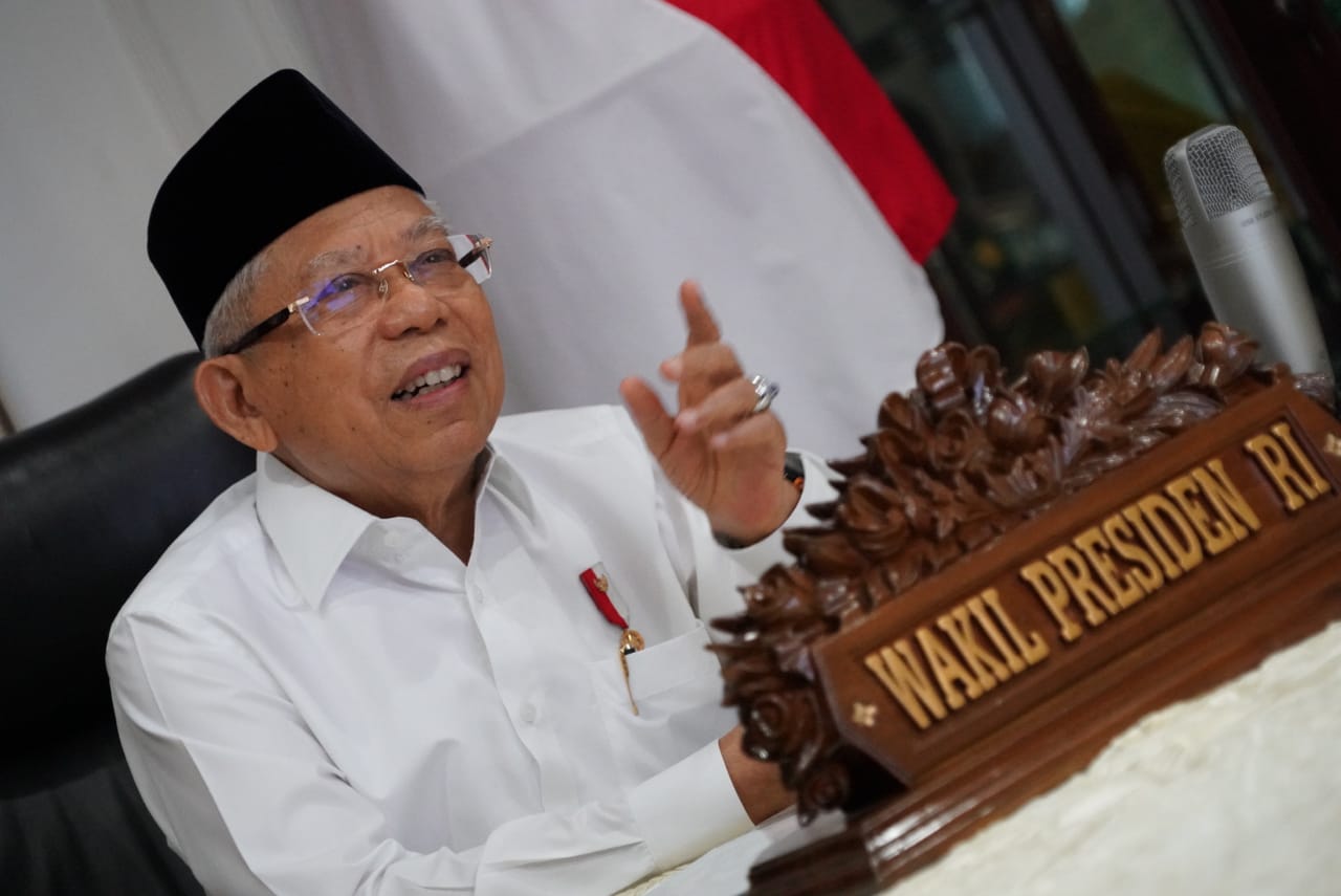 Wapres KH Ma'ruf Amin ajak semua komponen bangsa selamatkan perekonomian nasional. (Foto: Setwapres).