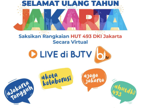 HUT DKI Jakarta ke-493 di tengah pandemi corona atau Covid-19. (Grafis: Twitter @DKIJakarta)