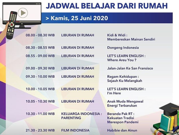 Program Belajar dari Rumah TVRI. (Foto: Dok. TVRI)