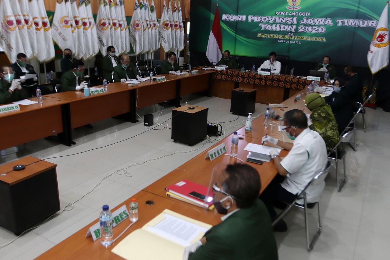 Rapat Anggota Tahunan KONI di Gedung KONI Jatim, Surabaya, Kamis 25 Juni 2020. (Istimewa)