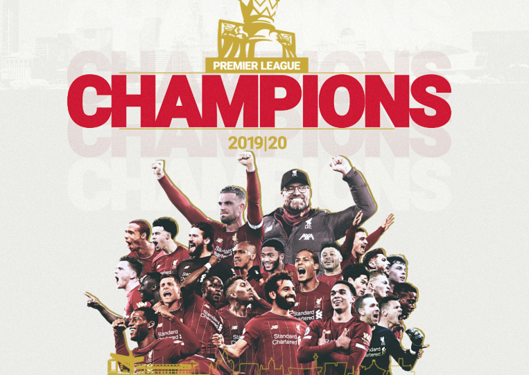 Liverpool Segel Juara Liga Inggris 2019-2020. (Grafis: Twitter Liverpool)