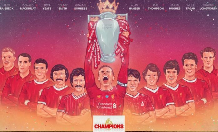 Ilustrasi kemenangan skuad Liverpool. (Grafis: Twitter Liverpool)