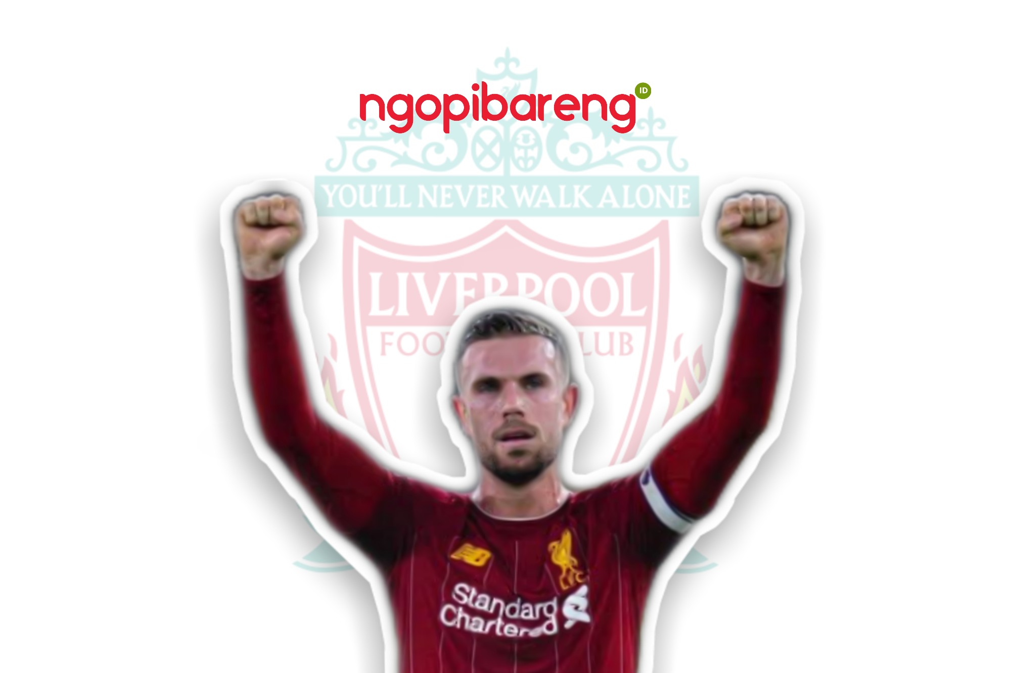 Ilustrasi Henderson mengangkat piala liga primer inggris. (Grafis: Fa Vidhi/Ngopibareng.id)