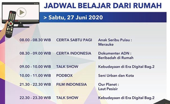 Program Belajar dari Rumah TVRI. (Foto: Dok. TVRI)