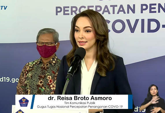 Dokter Reisa Broto Asmoro, Tim Komunikasi Publik, Gugus Tugas Percepatan Penanganan Covid-19. (Foto: Dok. BNPB)