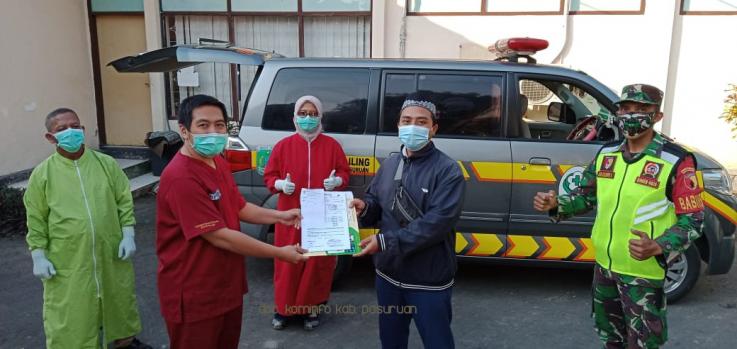 Pasien corona sembuh di Pasuruan dibolehkan pulang. (Foto: Dok Humas)