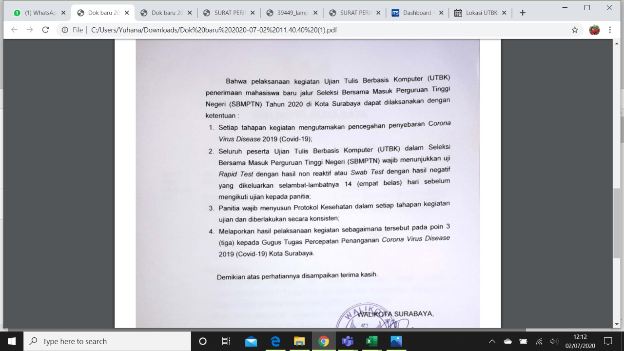 Surat yang beredar. (Foto: tangkapan layar)