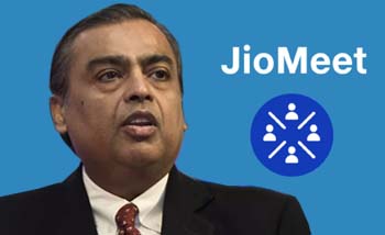 Mukesh Ambani dan aplikasi yang dibuat, JioMeet. Saingan Zoom. (Ngopibareng/rtr)