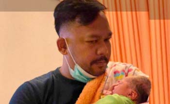 Beddu dan bayi perempuannya yang diberi nama Brilliant Maylafaisha Jennaira. (Foto:Antara)