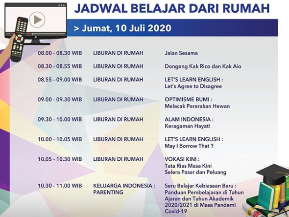 Program Belajar dari Rumah TVRI. (Foto: Dok. TVRI)