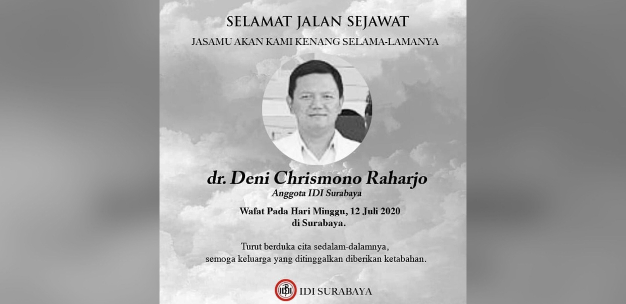 Dr. Deni Chrismono Raharjo, tenaga kesehatan (nakes) meninggal diduga terinfeksi Covid-19. (Foto: Istimewa)