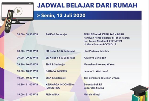 Program Belajar dari Rumah TVRI. (Foto: Dok. TVRI)