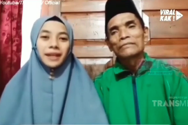 Gadis berusia 24 tahun menikah dengan kakek usia 59 tahun (Foto: Dok @viralges)