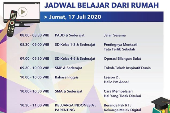 Program Belajar dari Rumah TVRI. (Foto: Dok. TVRI)