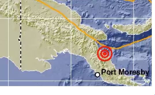 Pusat gempa di Papua Nugini. (Foto: BMKG)