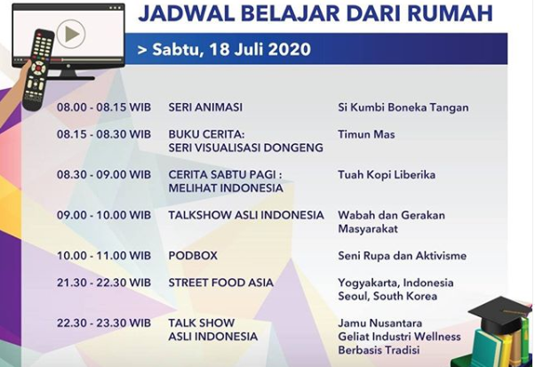 Program Belajar dari Rumah TVRI. (Foto: Dok. TVRI)