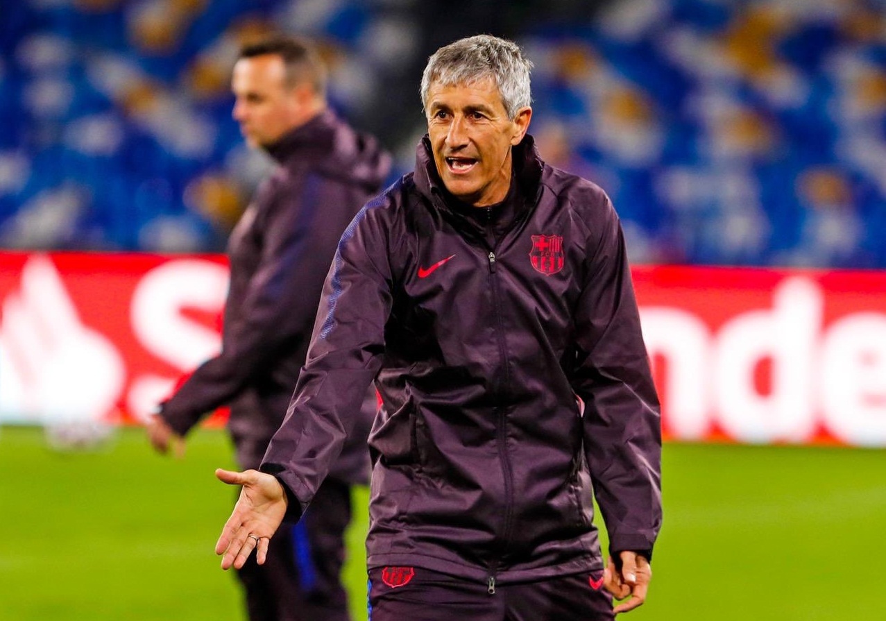 Pelatih Barcelona, Quique Setien. (Foto: Twitter/@QSetien)