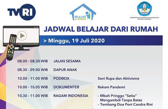 Program Belajar dari Rumah TVRI. (Foto: Dok. TVRI)